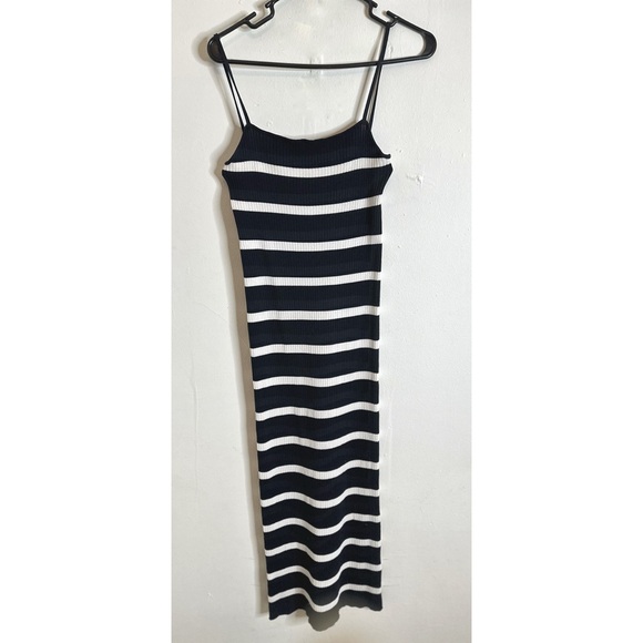 Zara Black and White Striped Body Con Dress - Picture 3 of 6